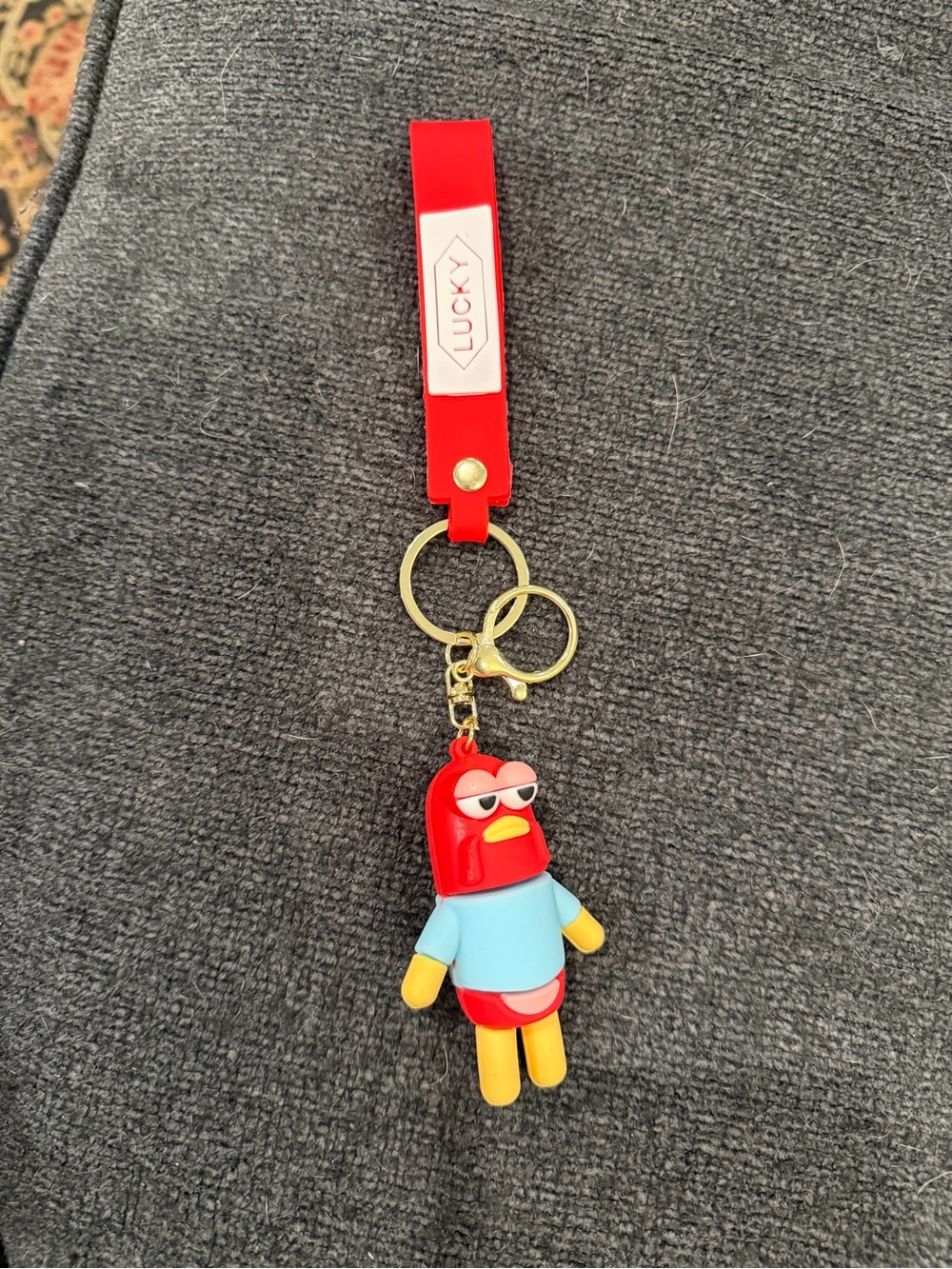 Bikini bottom red fish keychain